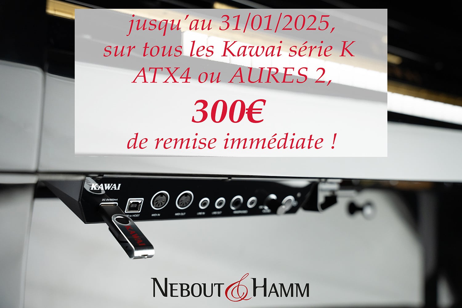 Les offres d'hiver qui réchauffent : 300€ de remise immédiate sur les Kawai série K ATX4 ou Aures 2